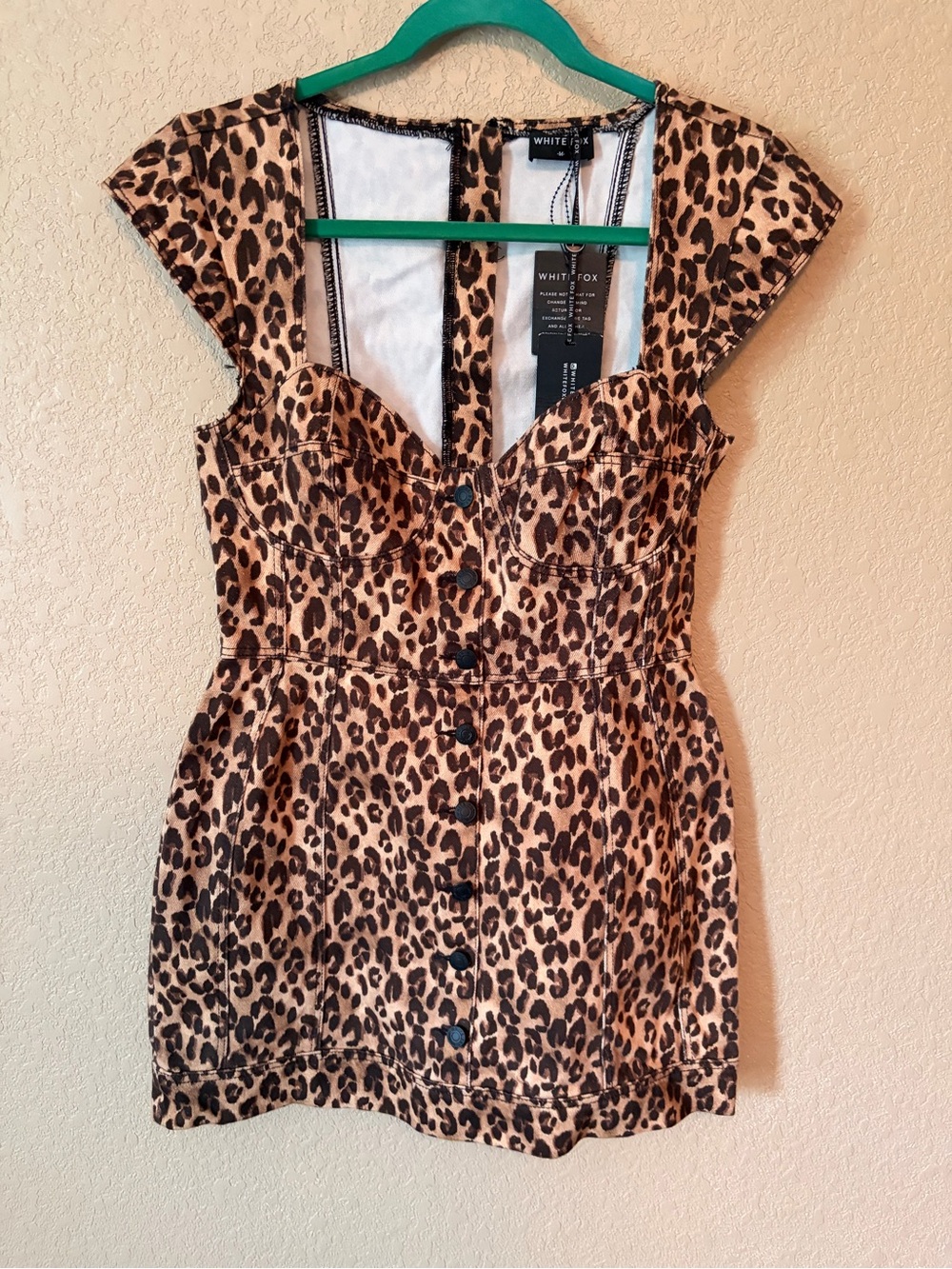 Leopard Print Cap Sleeve Mini Dress